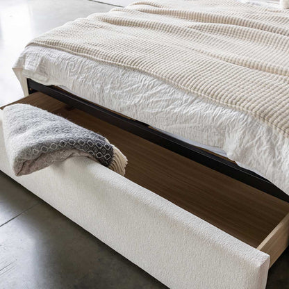 Lit Angie tiroir de rangement moderne – Crème