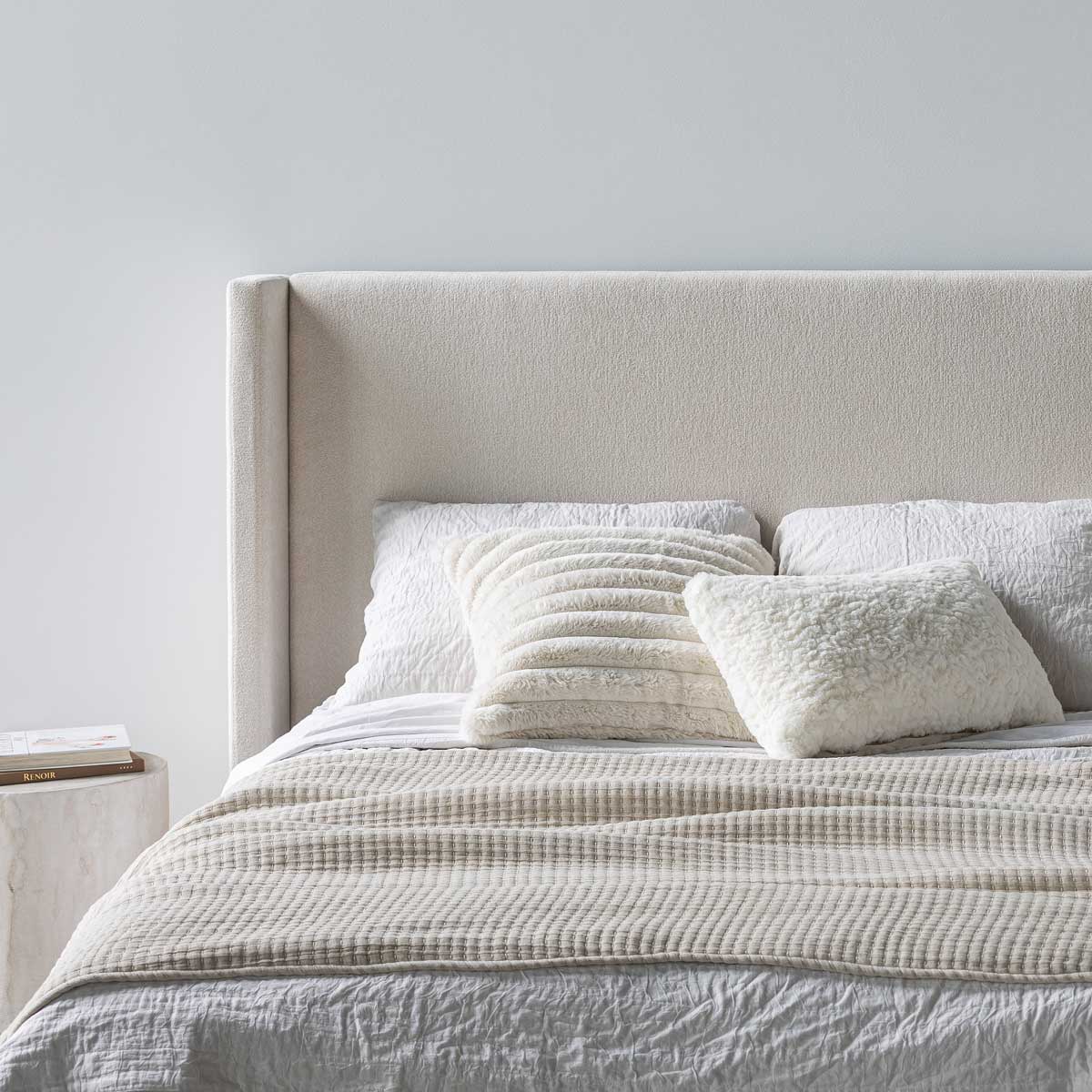 Lit Angie tiroir de rangement moderne – Crème