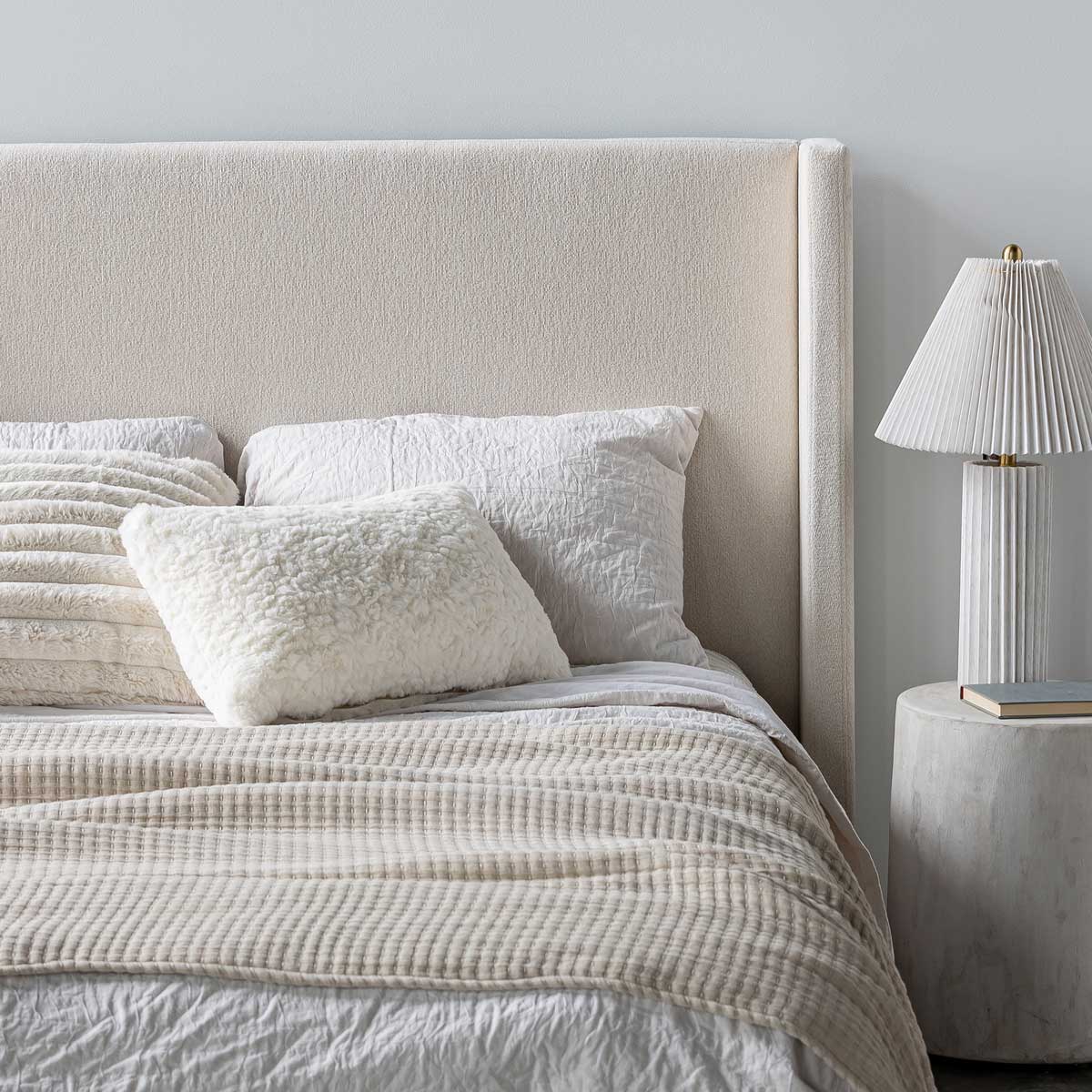 Lit Angie tiroir de rangement moderne – Crème