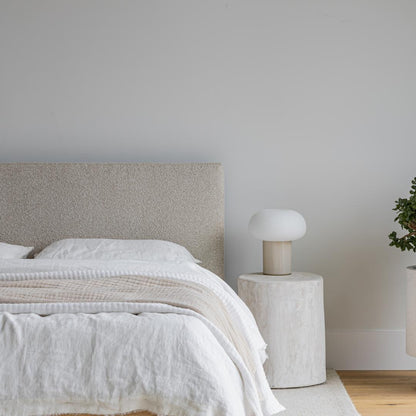 Lit queen rembourré Luna sans outils - Beige