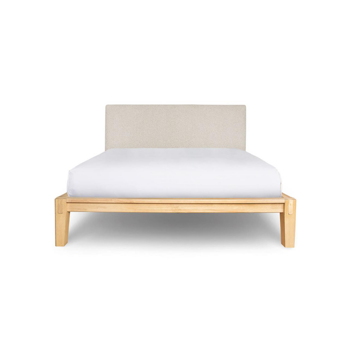 Lit queen rembourré Luna sans outils - Beige