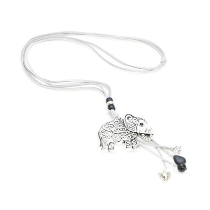 Elephant Pendant On Grey Suede