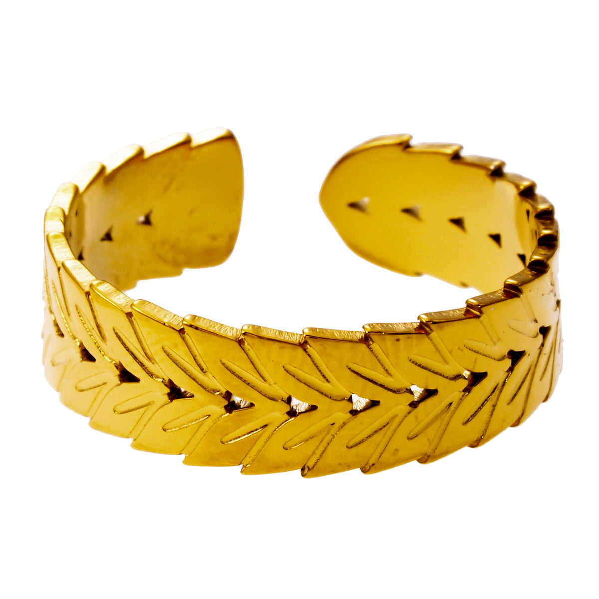 MAEL : Bague texturée à motif chevrons.