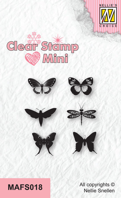 Nellie's Choice Tampon transparent mini - Papillons-2