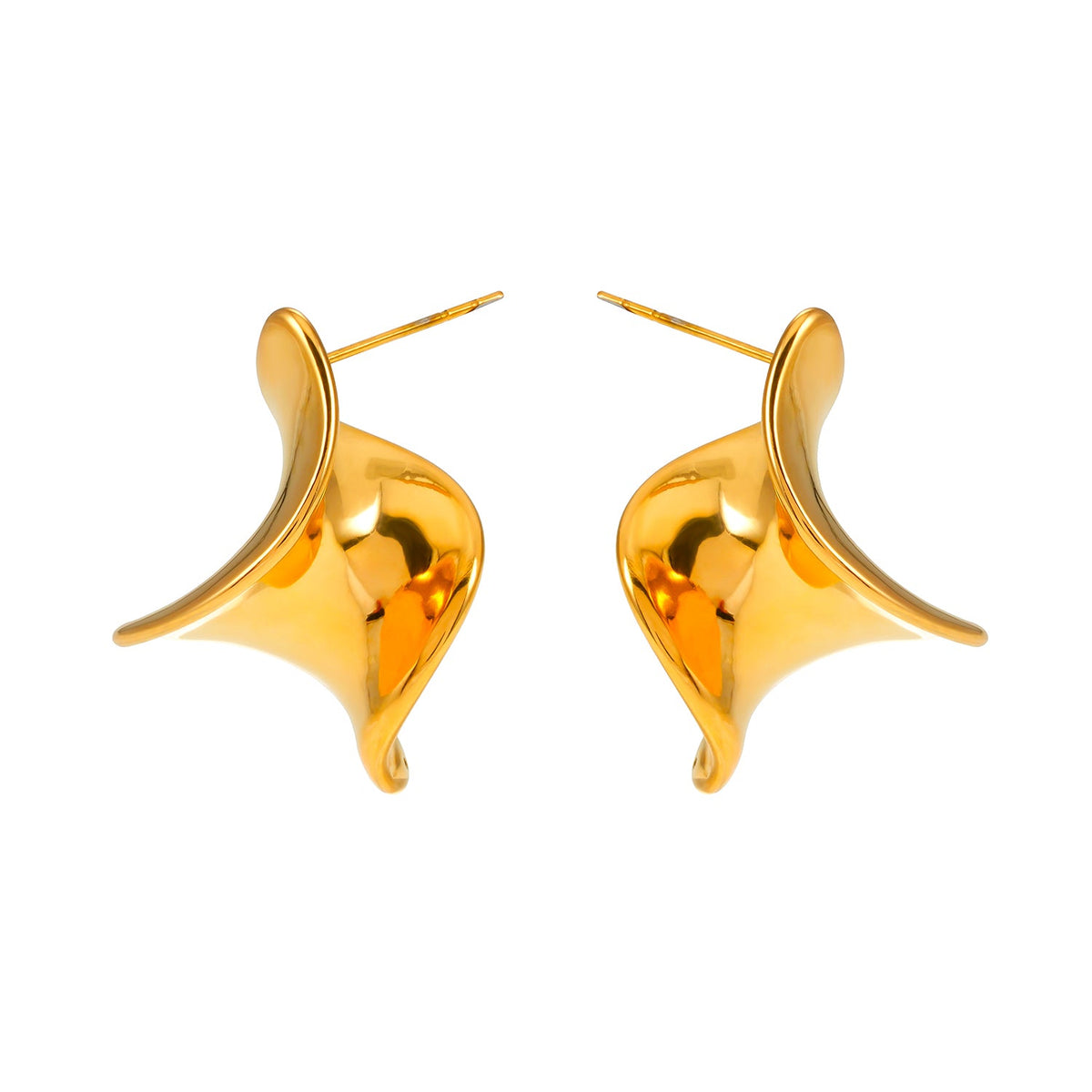 MARGINA : Boucles d'oreilles clous modernistes torsadées - Une affirmation audacieuse de l'élégance contemporaine