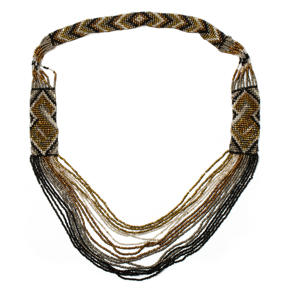 Long collier aztèque en perles