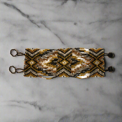 Large bracelet aztèque en perles