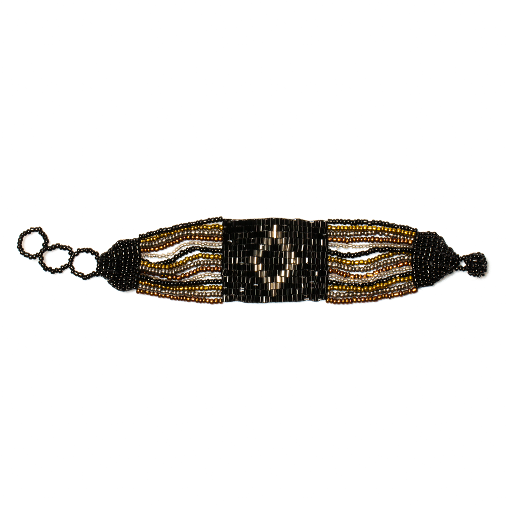 Bracelet enroulé à perles et sequins