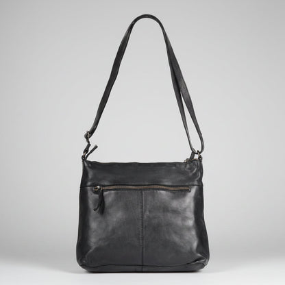 MET Leather Crossbody Bag with Dual Zipper Pockets