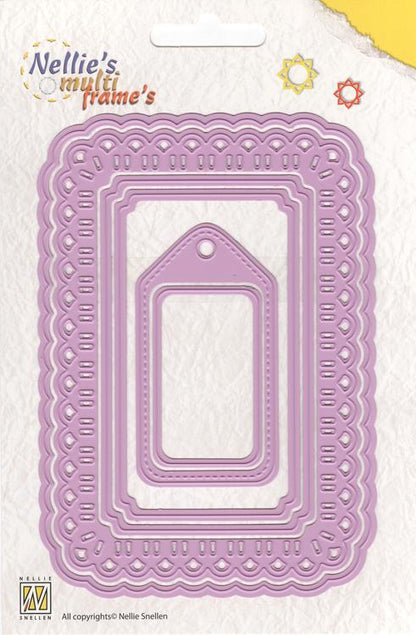 Matrices de découpe multi-cadres - Ruban de Noël tissé - Rectangle