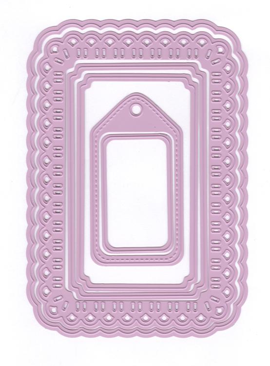 Matrices de découpe multi-cadres - Ruban de Noël tissé - Rectangle