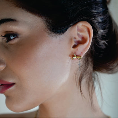 MISTY: Mini Bow Shaped Stud Earrings in Gold