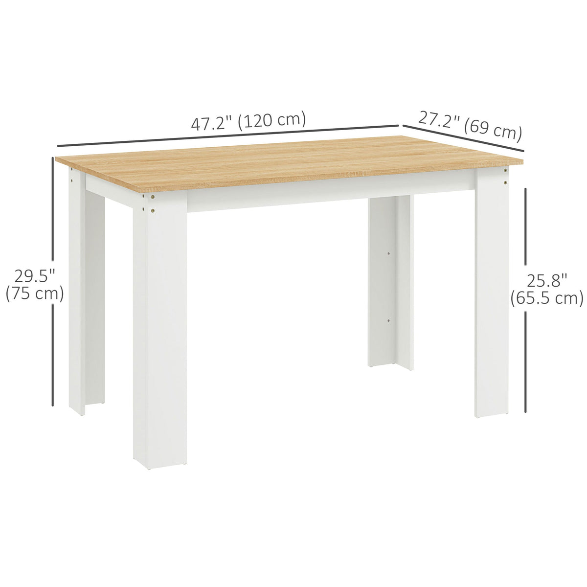 Table de salle à manger Spencer 47" pour 4 à 6 personnes - Chêne