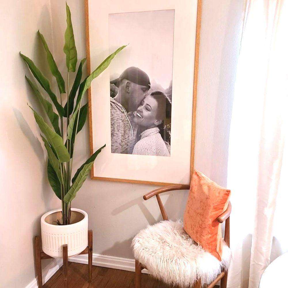 Plante en pot artificielle Moka avec feuilles de spatiphyllum (plusieurs tailles)
