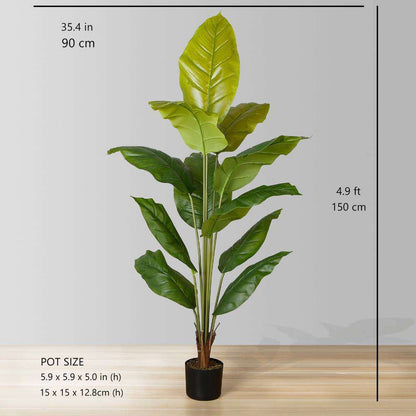 Plante en pot artificielle Moka avec feuilles de spatiphyllum (plusieurs tailles)