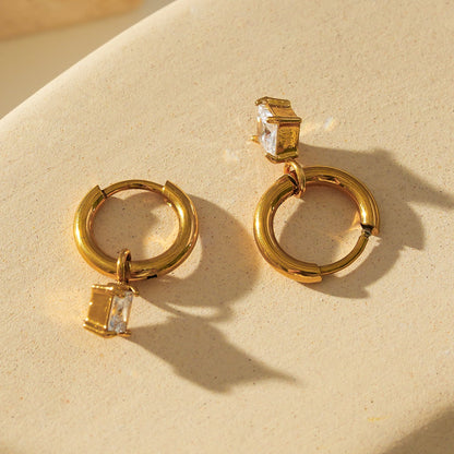 Créoles d'inspiration vintage MORANDI Gold avec breloques amovibles en moissanite