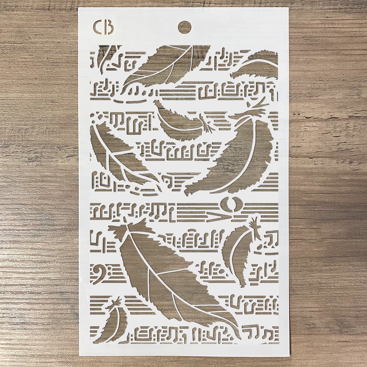 Pochoir texturé Ciao Bella 13x20cm Plumes de cygne