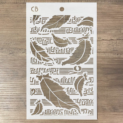 Pochoir texturé Ciao Bella 13x20cm Plumes de cygne