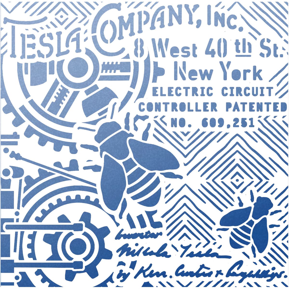Ciao Bella Pochoir Texturé 20x20 Tesla Company Inc.