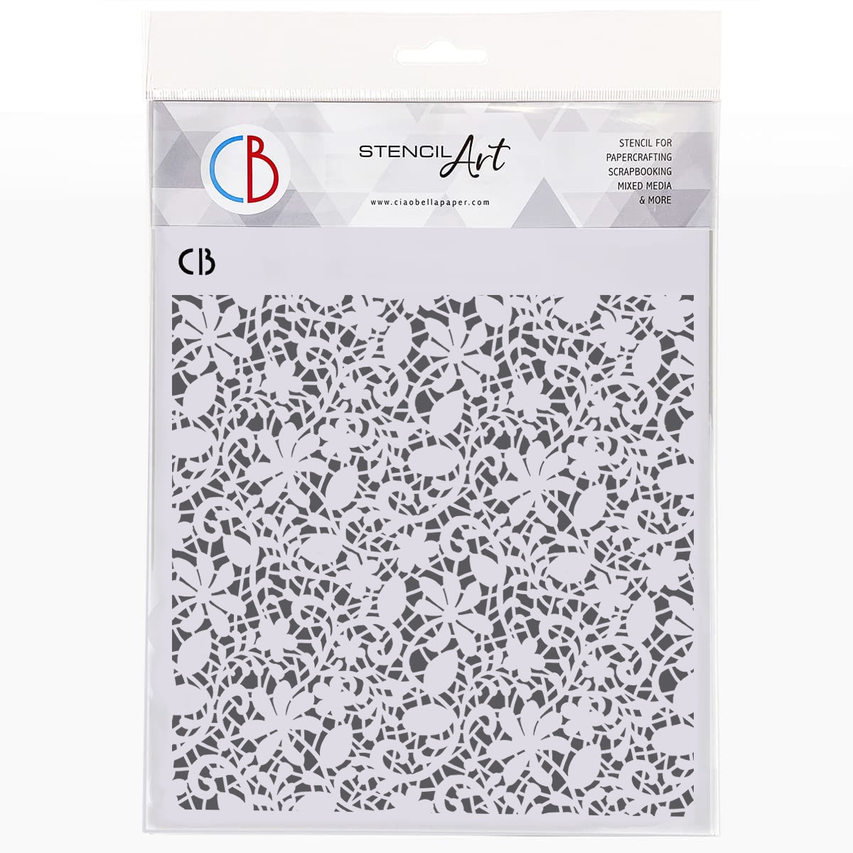 Ciao Bella Pochoir de texture 20x20 cm Dentelle florale