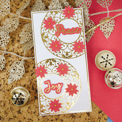 Moonstone Dies - Ornate Poinsettia Wreath