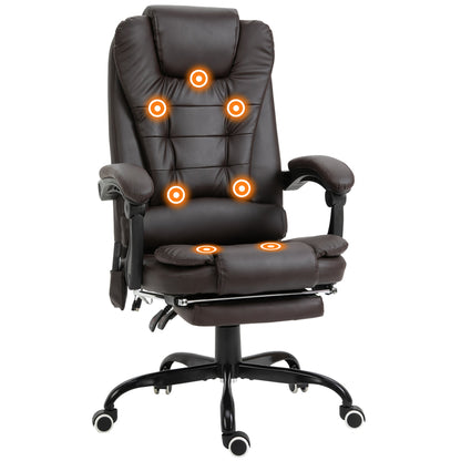 Declan Executive Office Chair with 7-Point Massage and Reclining Features-Brown