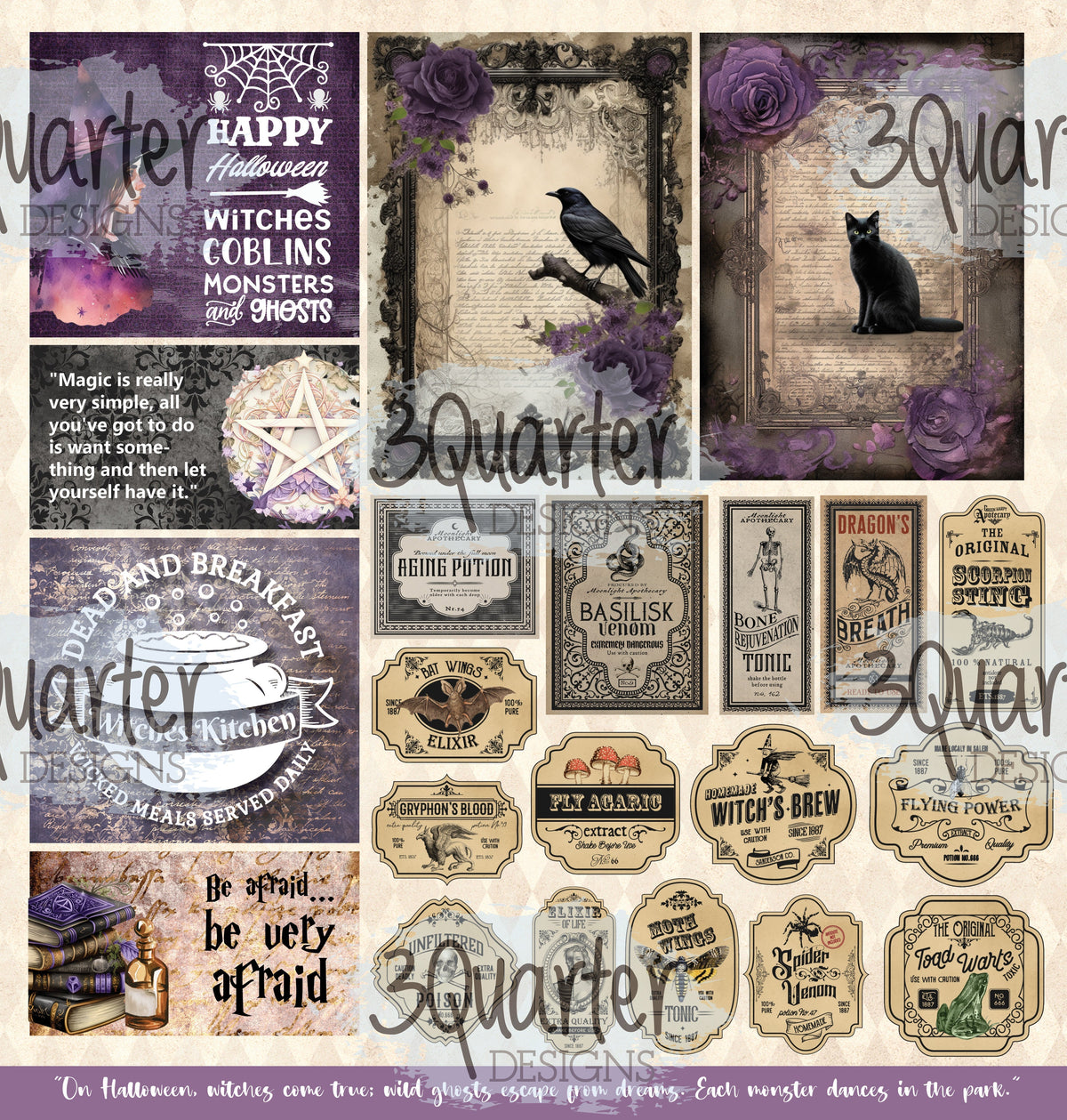 Lot de papiers 30x30 cm Collection Magic Potion