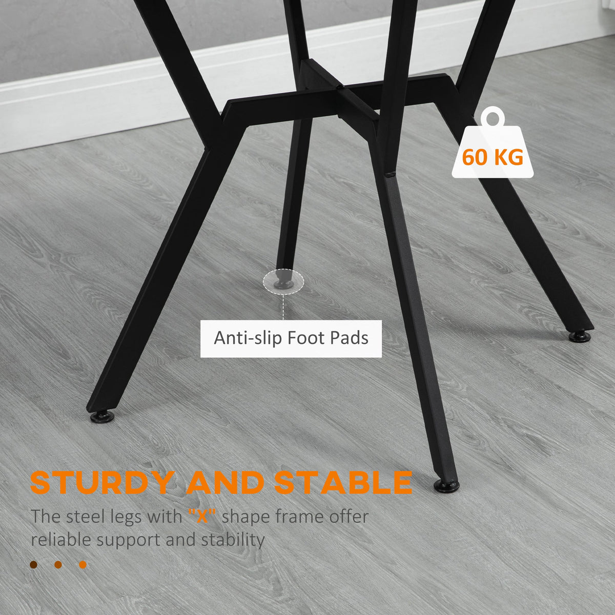 Table de salle à manger ronde Ainsley de 35" avec cadre en acier-Brun