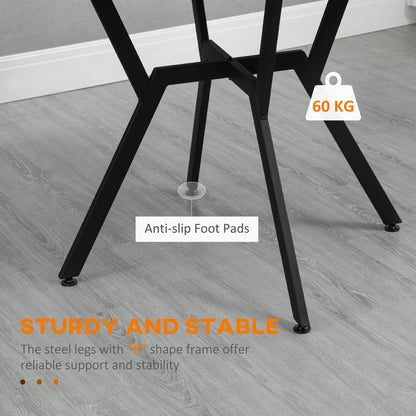 Table de salle à manger ronde Ainsley de 35" avec cadre en acier-Brun