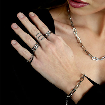 Bague triple empilable en argent MIRANDA