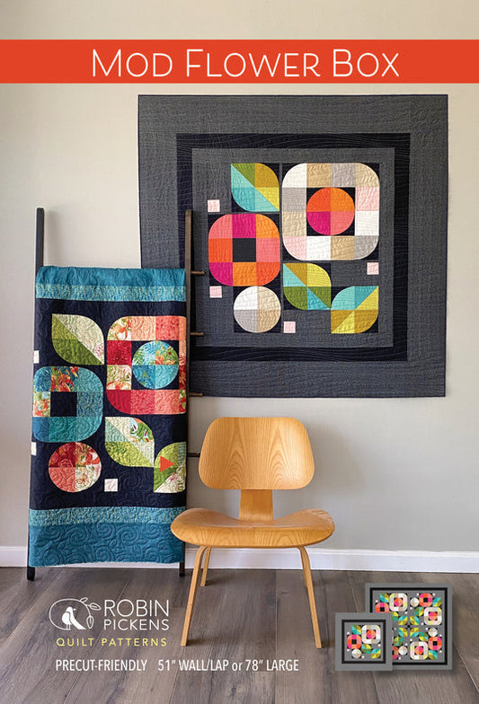 Patron de courtepointe Mod Flower Box par Robin Pickens