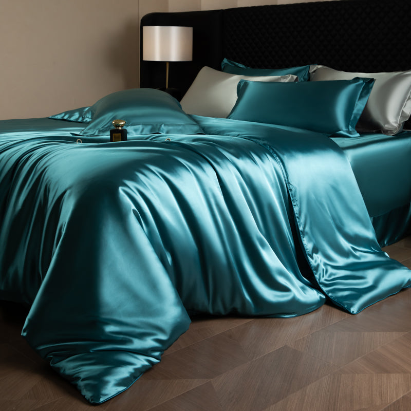 Parure de Couette Luxe Élégante Lustre - Bleu Clair de Lune