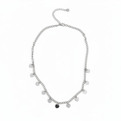 Collier à Breloques Multi-Cœurs - Acier Inoxydable Gris
