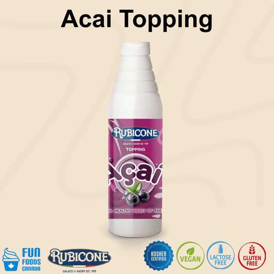 Garniture Açaï - Bouteille Souple de 1 KG - Rubicone Canada - Livraison Gratuite au Canada pour les Commandes de Plus de 199 $ CA