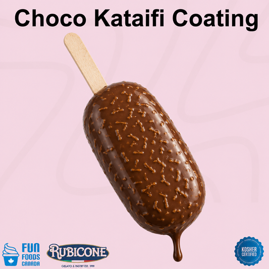Choco Kataifi (Chocolat de Dubaï) Enrobage pour cornet de crème glacée au chocolat noir - Végétalien - Seau de 1,5 kg - Rubicone Canada - Fabriqué en Italie - Livraison gratuite au Canada pour les commandes de plus de 199 CAD
