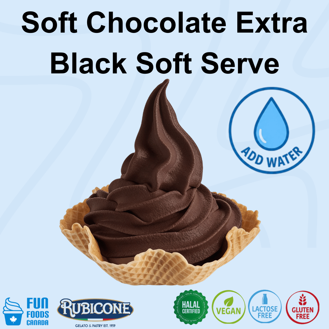 VeganBliss Chocolat (Noir Extra) - Mélange à Crème Glacée Molle Végétalien Premium - Caisse de 8 sacs de 1,9 KG - Rubicone Canada - Livraison gratuite au Canada pour les commandes de plus de 199 $ CA