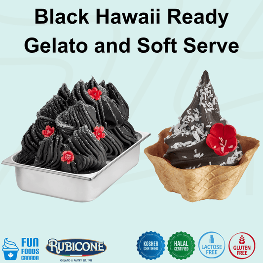 Base prête Black Hawaii pour Gelato et Crème Glacée Soft Serve - Caisse de 8 sacs de 1,45 KG - Rubicone Canada - Livraison gratuite au Canada pour les commandes de plus de 199 $ CA