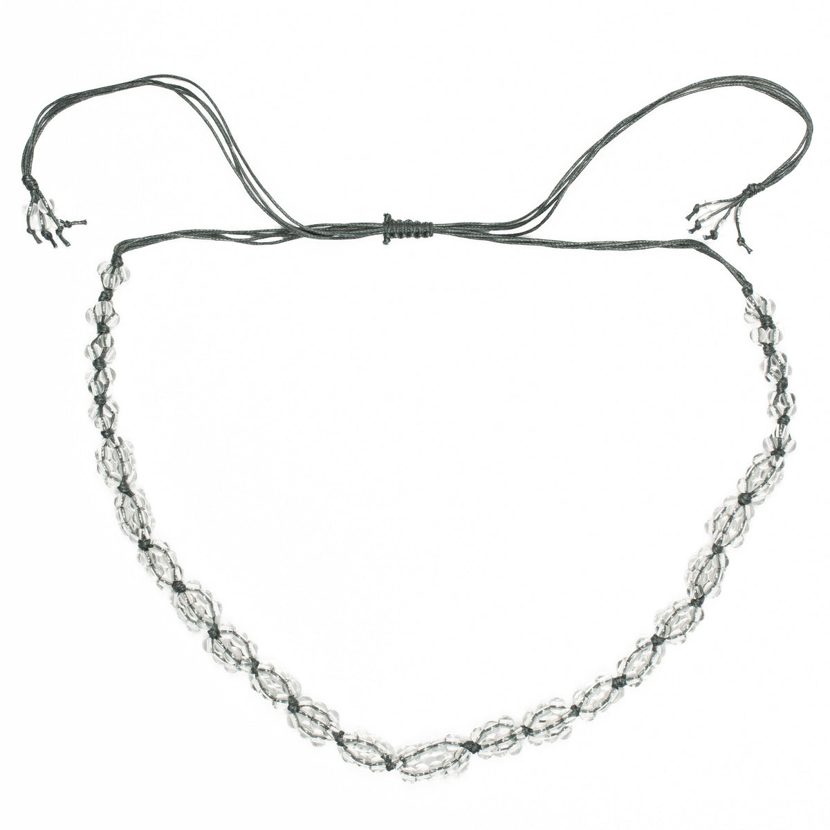 Long Glass Cluster Bead Necklace
