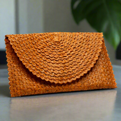 Pochette en feuille de pandan – Orange