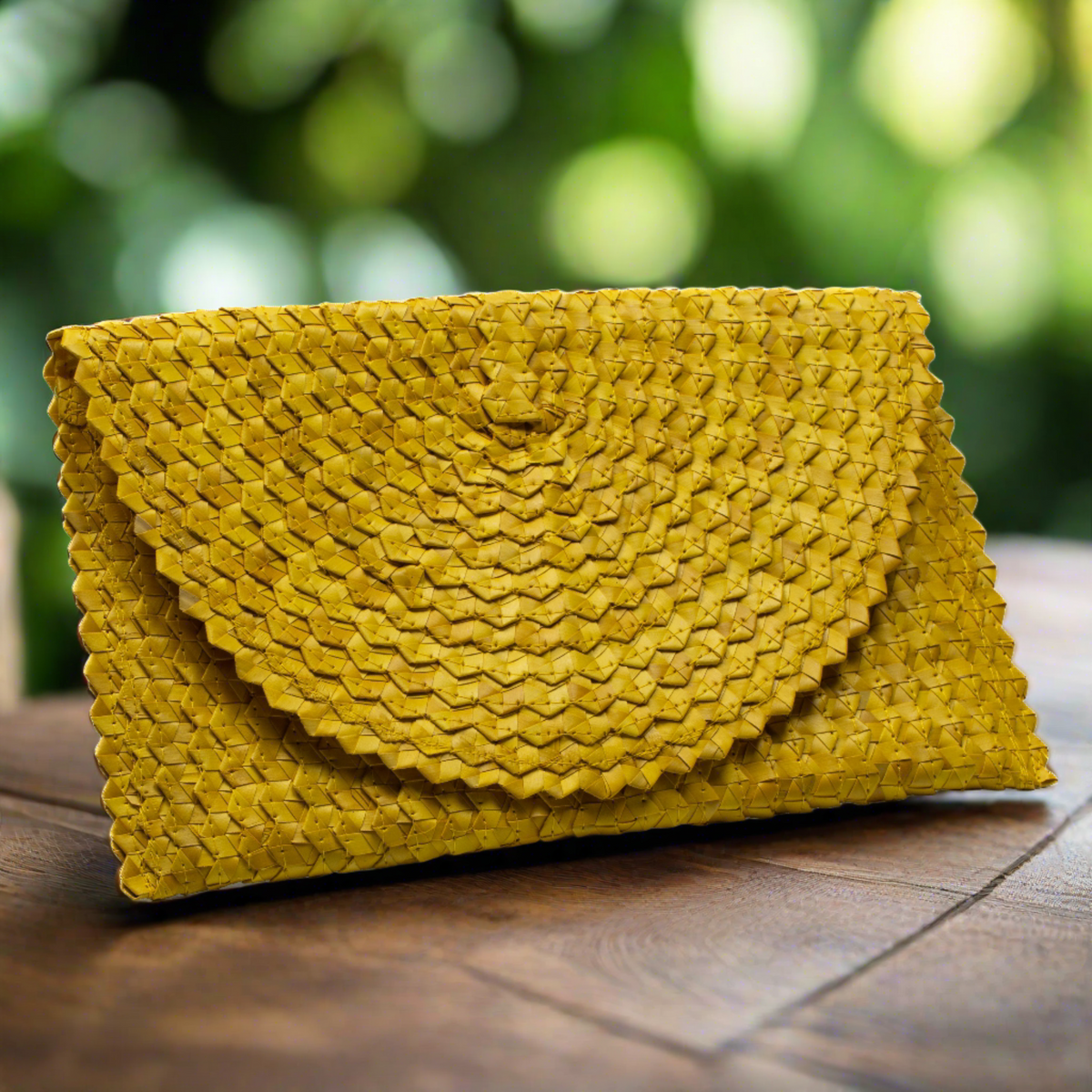 Pandan Leaf Clutch Purse - Yellow