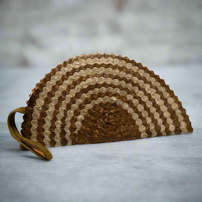 Pandan Leaf Half Moon Clutch Purse - Naturals Mix