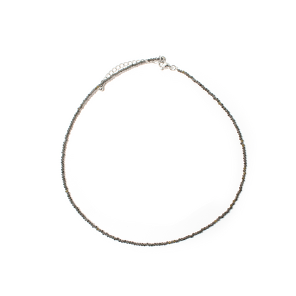 Black Obsidian Bead Necklace - 2-3mm