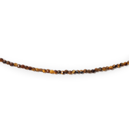 Tiger Eye Bead Necklace - 2-3mm