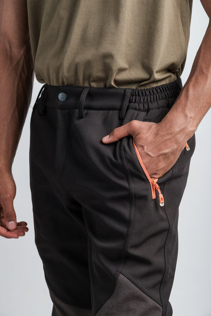 Pantalon d'aventure noir résistant à l'eau pour homme