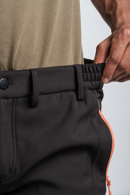 Pantalon d'aventure noir résistant à l'eau pour homme