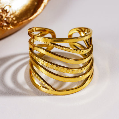 ODESA : bague texturée multicouches torsadées