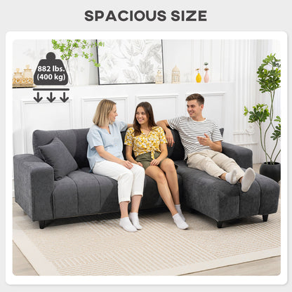 Sectionnel réversible Wilshere avec méridienne modulable - Gris