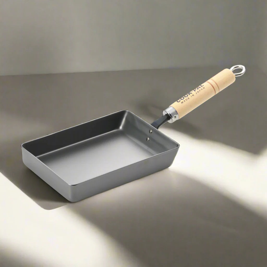Yoshikawa Cook-Pal Ren Medium Nitrided Carbon Steel Rolled Egg/Omelet Pan (Tamagoyaki)