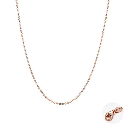 Authentic Gold Color 925 Sterling Silver Basic Cable Chain Necklace - Sca016