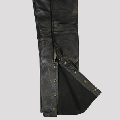 Open Road Men's 2 Pocket Premium Leather Chaps